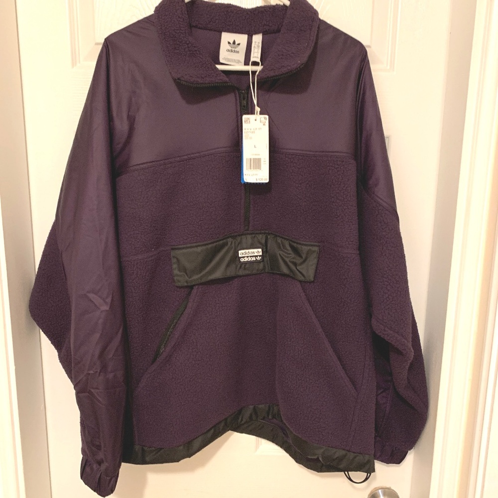 Adidas Mens Track Fleece Pullover Jacket NWT